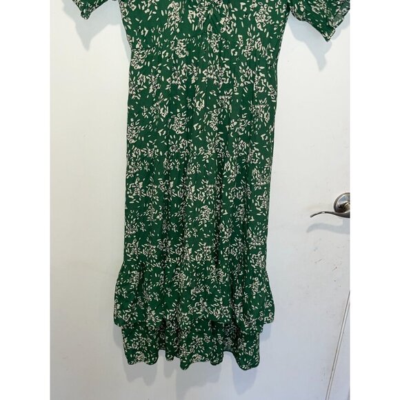 Ba&Sh Vika Green Floral Ruffle Midi Dress Size 4 Womens - Picture 4 of 10